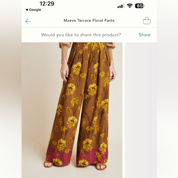 Anthropologie Maeve Terrace Floral Pants - Picture 6 of 7